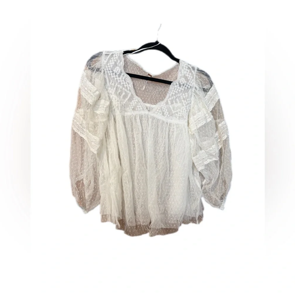 Free People True Candy Tunic Top in White  Large. NWOT - Picture 4 of 12